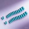 SXVME Uñas postizas acrílicas naturales, semitransparentes, con pegamento, estilo ataúd,