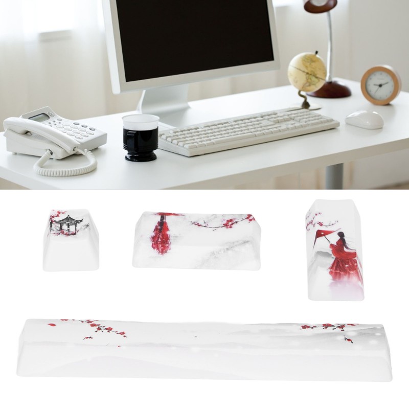 DIY Keycaps Kit Winter Snow Plum Pattern Universal Mechanical Keyboard