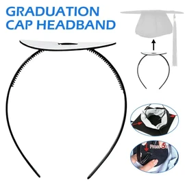 KAHIOE 2 Pack Graduation Cap Headband, Firm Anti-Fall Grad Cap Headband Insert, Secures Your Graduation Cap