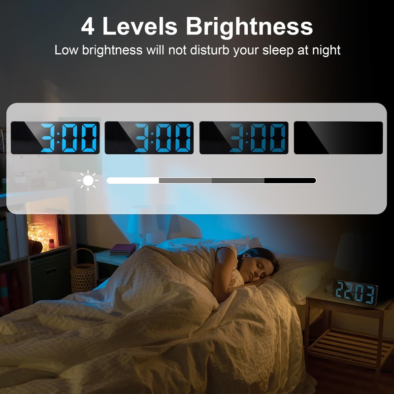 Lafocuse RGB Digital Alarm Clock Bedside with Colorful Display
