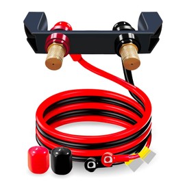 Battery Jump Post Kit, Waterproof Remote Battery Jumper Terminals W/Cable & Mounting Bracket, Heavy Duty Battery Charging Posts for UTV ATV Truck Trailer, Fit for Can Am X3 Polaris RZR 2 or 4 Seats