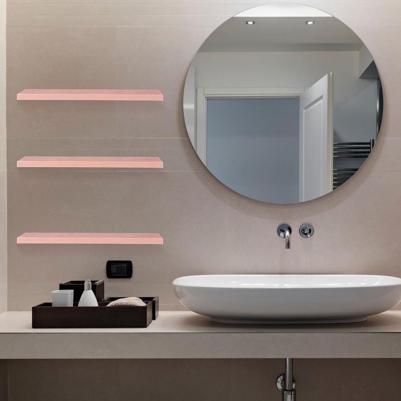 Youyole 3 Pack Pink Floating Shelves for Wall 16 Inch