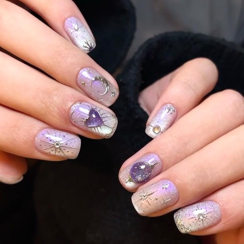 AHAMIOU Aurora Cat Eye Gel Polish Kits Crystal Broken Diamond