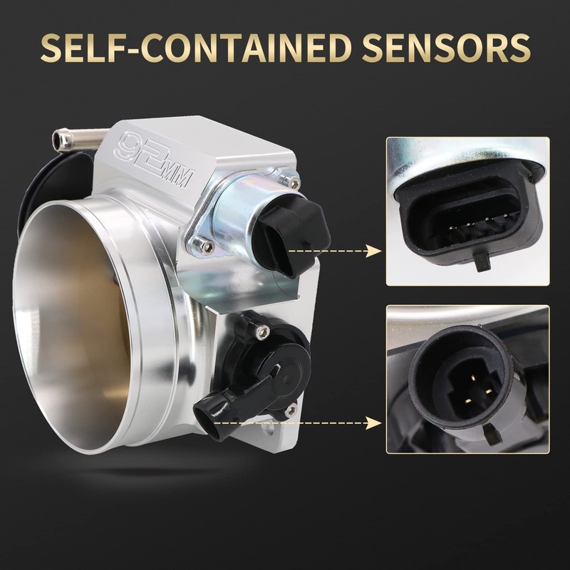 Tektall 92mm Aluminum Throttle Body with Throttle Position Sensors TPS