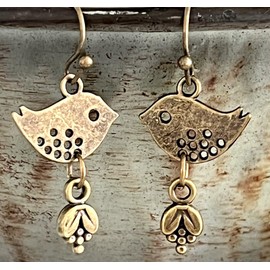 Bronze Bird Dangle Earrings Nature Spring Love Dove Fall Jewelry Earrings for Women #3298FE752