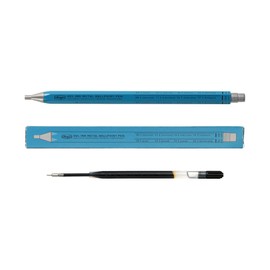 MARK'STYLE days, Gel Ink Metal Ballpoint Pen - 0.5mm Retractable Black Ink, Retro styling Light Weigh Pen, Made in Japan- Perfect for School, Office, and Journaling (Blue)