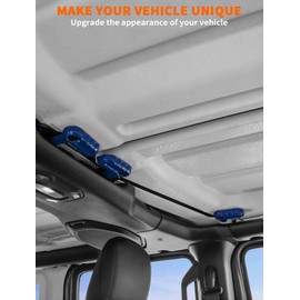 Savadicar Blue Interior Accessories - Hardtop Latches Trim Cover for 2018-Present Jeep Wrangler JL JLU 4XE & Gladiator JT - Solid Color Interior Decor Upgrade Option, 6-Piece