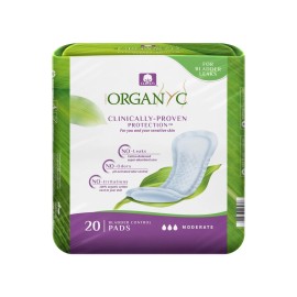 Organyc Organic Cotton Pads for Bladder Leaks Ultra Absorbent 20 Count