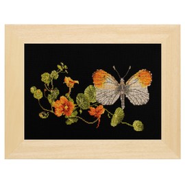 Thea Gouverneur - Juego de punto de cruz (11.5 x 7 pulgadas, mariposa-nasturtium on Aida (18 unidades)