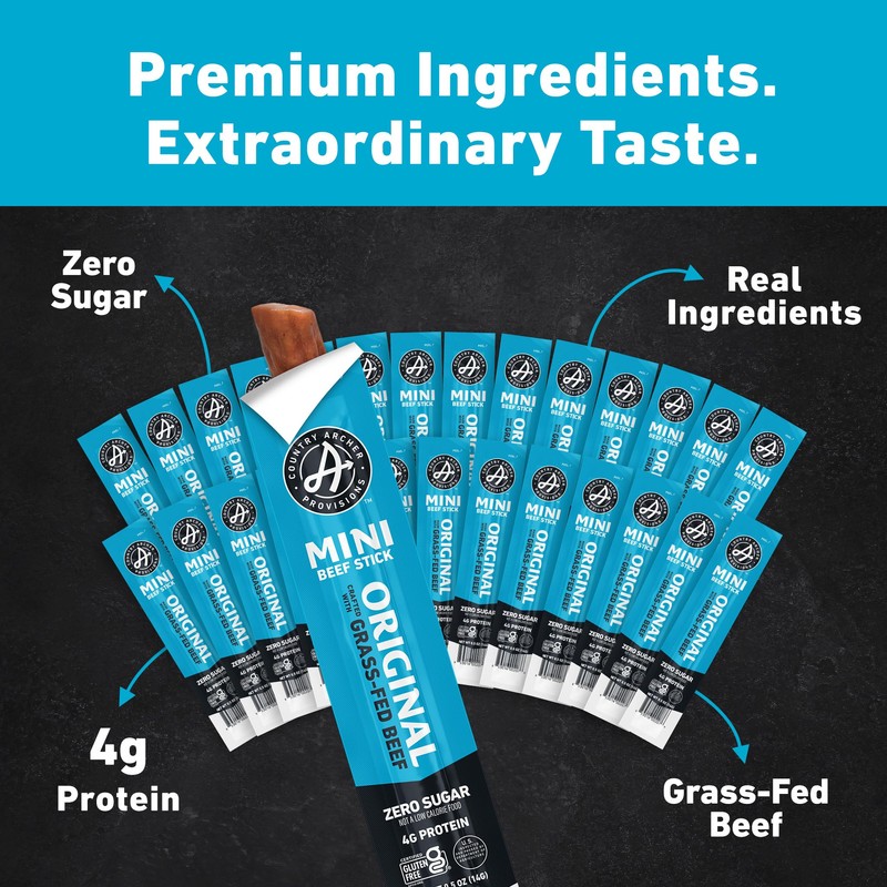 Country Archer Mini Beef Jerky Sticks - Grass Fed Beef