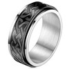 FaithHeart Stainless Steel Spinner Ring for Men Boys Celtic Knot
