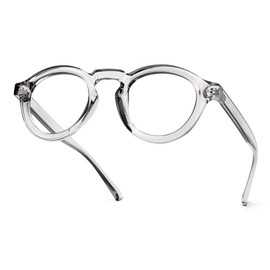 JFXQDR Round Blue Light Blocking Glasses, Retro Computer Gaming Eyeglasses Anti Eyestrain & UV RF6209 (Smoke Grey Circle Frame)