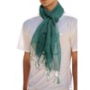 Prettystern Linen Plain Colour Unisex Summer Fringe Scarf, T31 Dark