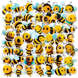 Bee Sticker Set of 50 Cute Decoration for Car Laptop Skateboard Bicycle Moped Motorcycle Bicycle Computer Suitable for Adults Children