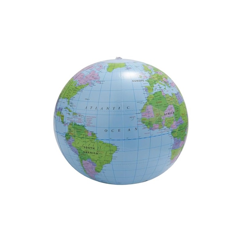 Beach Ball Globe World Map 16" English Beach Ball, Teaching