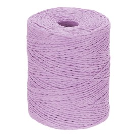 PATIKIL Natural Cotton Raffia Yarn 328 Yard, Crochet Raffia Paper Ribbon for DIY Sun Hat Beach Bag Crochet Yarn Wrapping Knitting, Light Purple