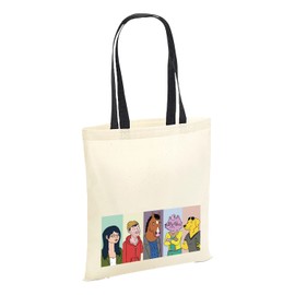 SmartyPants Bojack TV Series Horseman Characters Tote Bag - Shopper Unisex Shopping Sack (Natural Black Handle Prime)