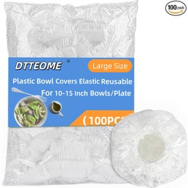 100 Plastic Bowl Covers for Bread Proofing, Large Plastic Wrap Food Storage Covers elastic, Plate Covers plastic food covers stretch disposable, plastic bowl covers reusable for sourdough, 10-15inch