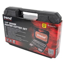 Trend 24 Piece Router Bit Starter Set, 1/4 Inch Shank, Tungsten Carbide Tipped, Storage Case Included, SET/SS24X1/4TC