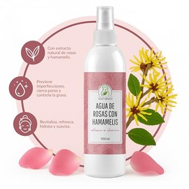 Agua De Rosas Con Hamamelis Hidratante Facial Productos Mart Mexico 500ml
