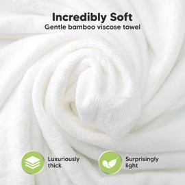 KeaBabies Hooded Baby Towel for Newborn - Viscose Derived from Bamboo Large Baby Bath Towels with Hood for Boys, Girls, Toddler, Extra Absorbent & Soft Newborn Bath Essentials (Melon Beat)