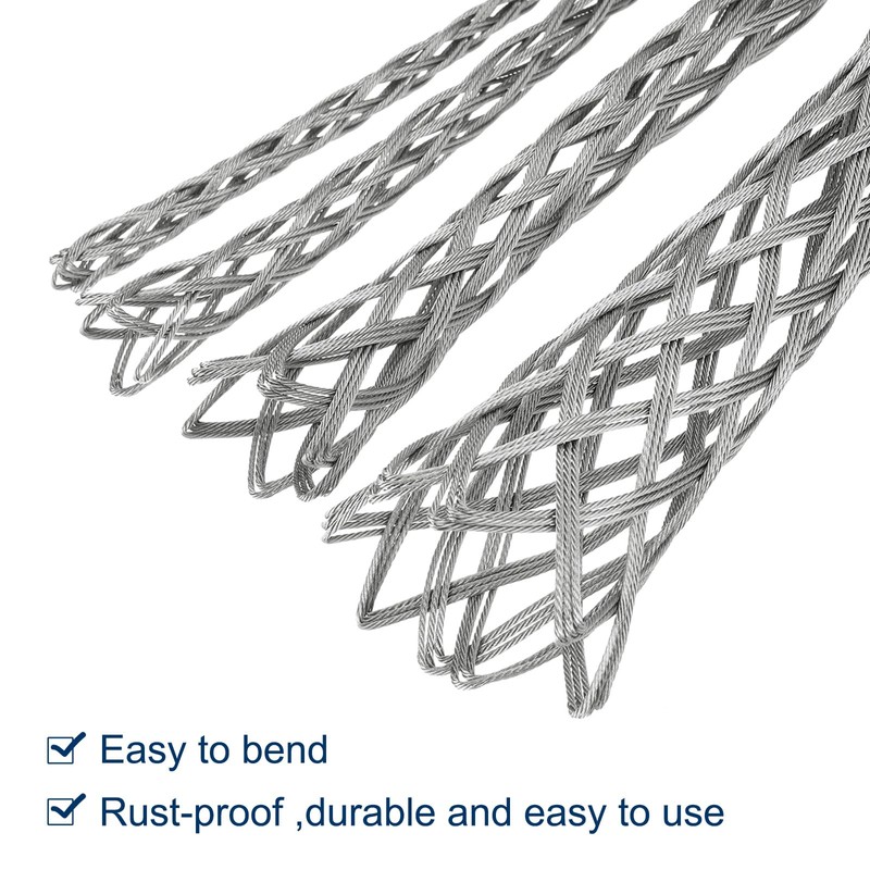 sourcing map 49-60mm OD Cable Pulling Socks Grip 1.34m Wrap-Type
