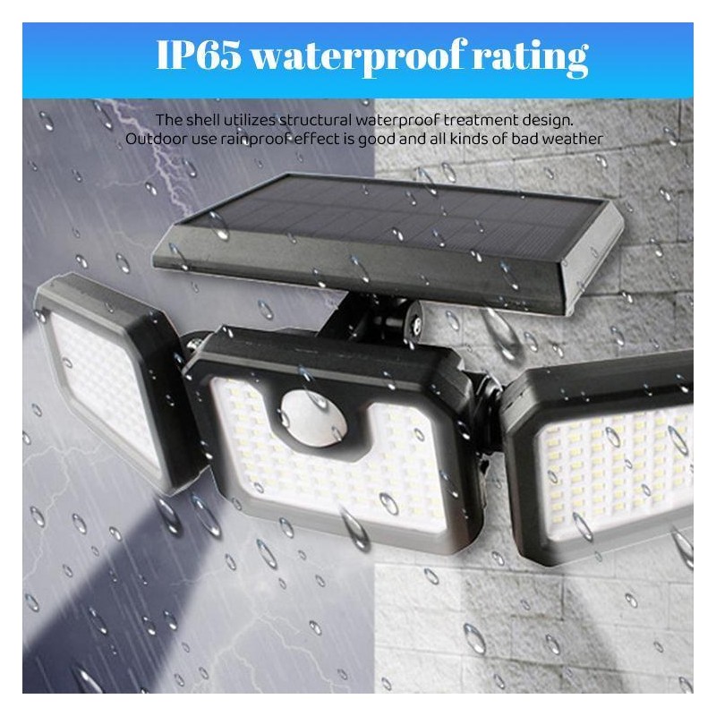 Solar Outdoor Lights Security Lights ,3 Heads Motion Sensor Lights,