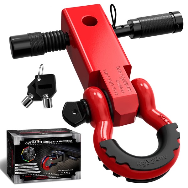AUTMATCH Shackle Hitch Receiver 2 Inch - 3/4" D Ring