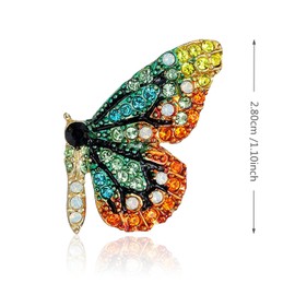 WUWEIJIAJIA Bohemian Multicolor Cubic Zirconia Monarch Butterfly Dangle Drop Stud Earrings for Women Brides Bridesmaids Wedding (Style-1)