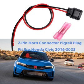 2-Pin Horn Connector Pigtail Plug Compatible with Honda Civic 2016-2023 6189-7408