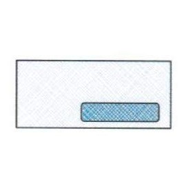 No. 10 Flip-Stik® Self-Sealing (G Right) Window Envelopes w Crosshatch Blue Inside Security Tint, 4-1/8" x 9-1/2", White Sulphite Side Seam 24-lb, Vellum Finish (SFI Certified) - Box of 500 Envelopes