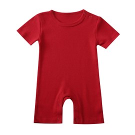 FITFIFTH POD Newborn Baby Jumpsuit Short Sleeve Red Romper Baby Boy Girl One-Piece Outfit 0-3 Months