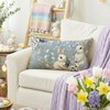 Easter Bunny Blue Throw Pillow Cover, 12 x 20 Inch
