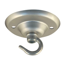 Ceiling Rose Hook Plate 75mm Diameter with Matching Screws Raw Uncoated Steel