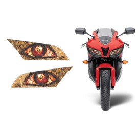 AMR Racing Sport Bike Headlight Eye Graphics Decal Cover Compatible with Honda CBR 600RR 2009-2012 - Zipped