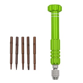 5-in-1 Multifunctional Small Magnetic Precision Pocket Mini Screw Driver Set for Eyeglass,Watch, Smartphone, Tablet, Jewelry Repair Tool Kit-Green