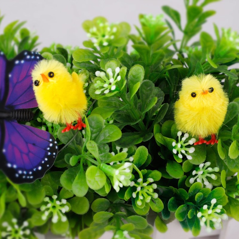 60PCS Mini Easter Yellow Chicks Decoration Toy Farm Animal Statues
