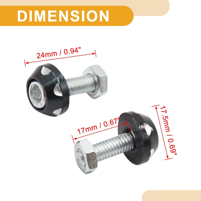 Partuto 4 Pcs Universal License Plate Bolt Screws - Aluminum