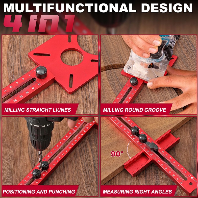 MorningRo 4 in 1 Router Milling Groove Bracket Aluminum Alloy
