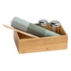 Wenko Bamboo Organiser Terra 3 Compartments -Storage Box, Bathroom Basket,