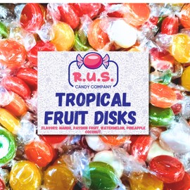 Assorted Tropical Hard Candy – About 225 Individually Wrapped Pieces, Bold Assorted Fruit Flavors, Bulk 3 Lbs Bag – Classic Hard Candy by RUS Candy Company for Office, Party, or Candy Dish