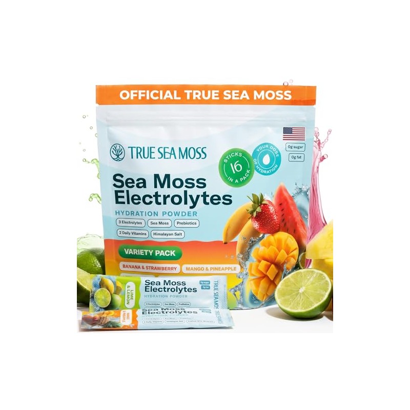 TrueSeaMoss Electrolytes Powder Concentrate Packets – Made in USA –