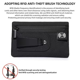KYJiuLiu RFID Hidden Clip Stash Money Belt - Ultra Thin Anti-Theft Travel Pouch with Credit Card Slots for Women/Men, Perfect for International Travel, Daily Commute & Outdoor Activities (Grey)