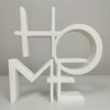 Genérico Home Escultura Decorativa Home Letrero Decoracion Mesa Blanco (Blanco)