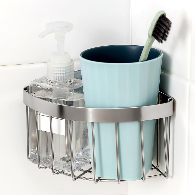 NUOBESTY Sponge Holder for Kitchen Sink, Corner Sink Caddy with