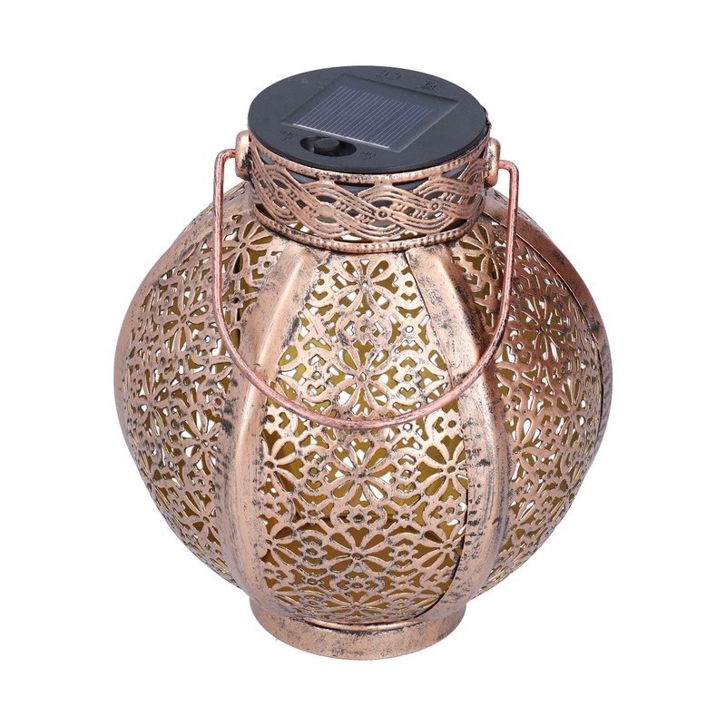 Solar Hollow Light Waterproof Retro Style Solar Landscape Hollow Lantern