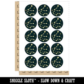 Aquarius Zodiac Star Constellations Temporary Tattoo Water Resistant Fake Body Art Set Collection - 15 2" Tattoos (1 Sheet)
