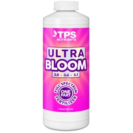 TPS NUTRIENTS Ultra Bloom One Part Flowering and Fruiting Plant Fertilizer with All NPK Cal-Mag and Micros, 1 Quart (32 oz)