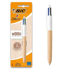 BIC Pen 4 Colours Body Texture Wood Blister Pack of 1