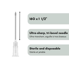 Elimedical Disposable Needle for Animal, Pet and Industrial Dispensing, 16G x 1 1/2", 100pcs/box NDL1638
